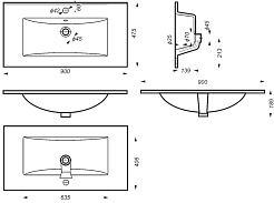 Brevita Тумба с раковиной Rock 90 бетон темно-серый – фотография-3